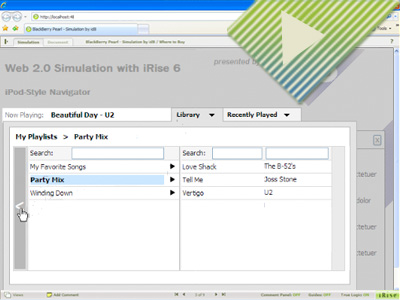 iPod-Style Menu <span> - iRise v6.0</span>